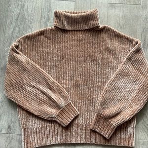 Beige Chenille Turtle Neck